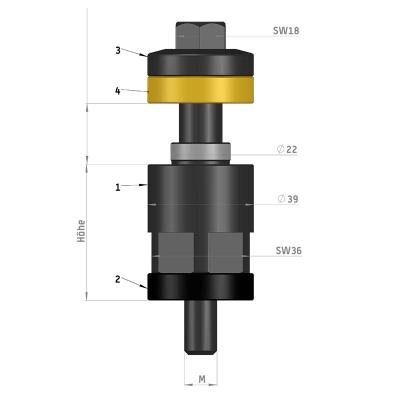 Spännelement 50 mm med M10 gänga
